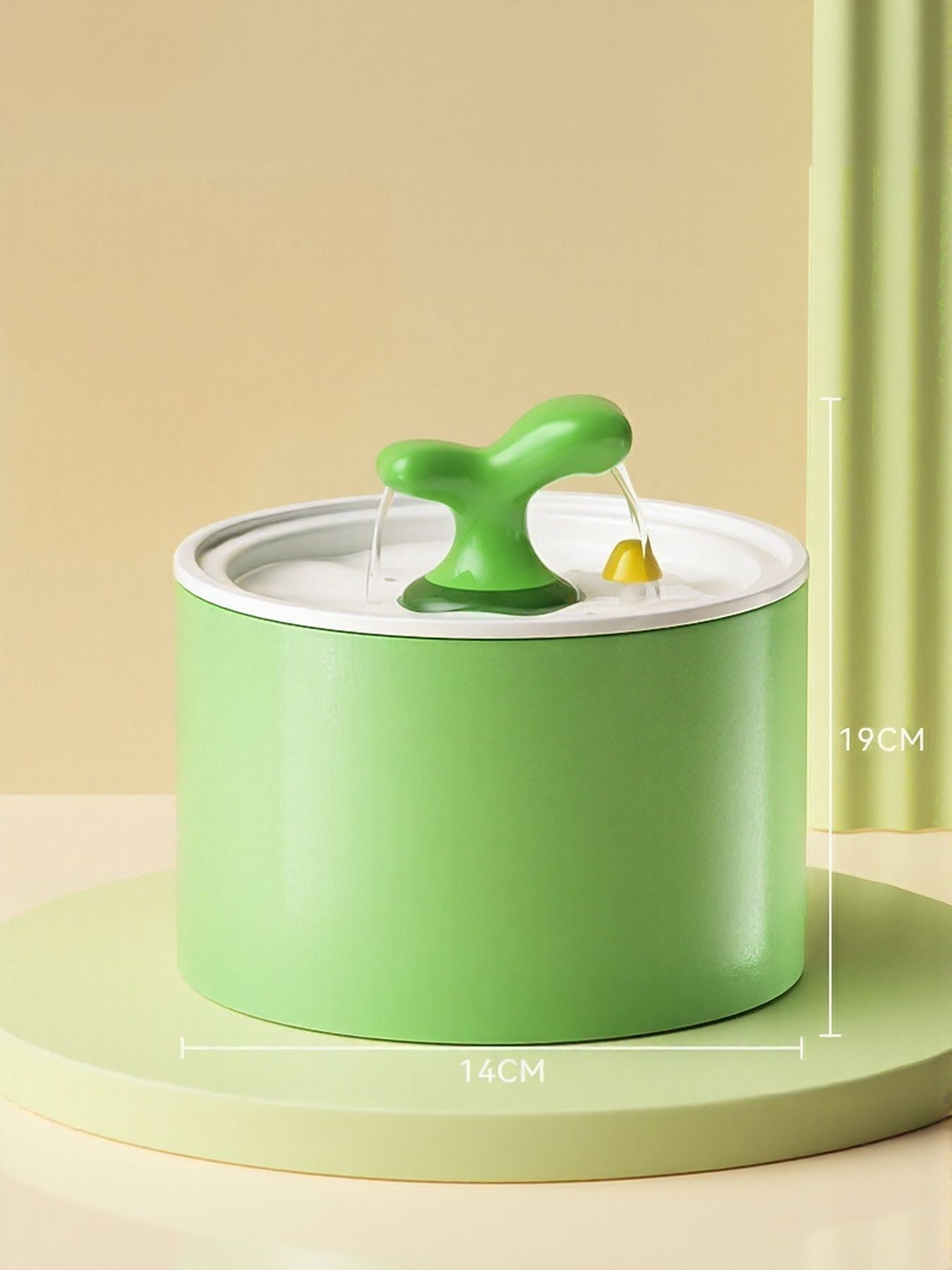 Little Pets Club green ceramic mushroom pet water fountain with dual stream flow, quiet electric pump, and modern design.