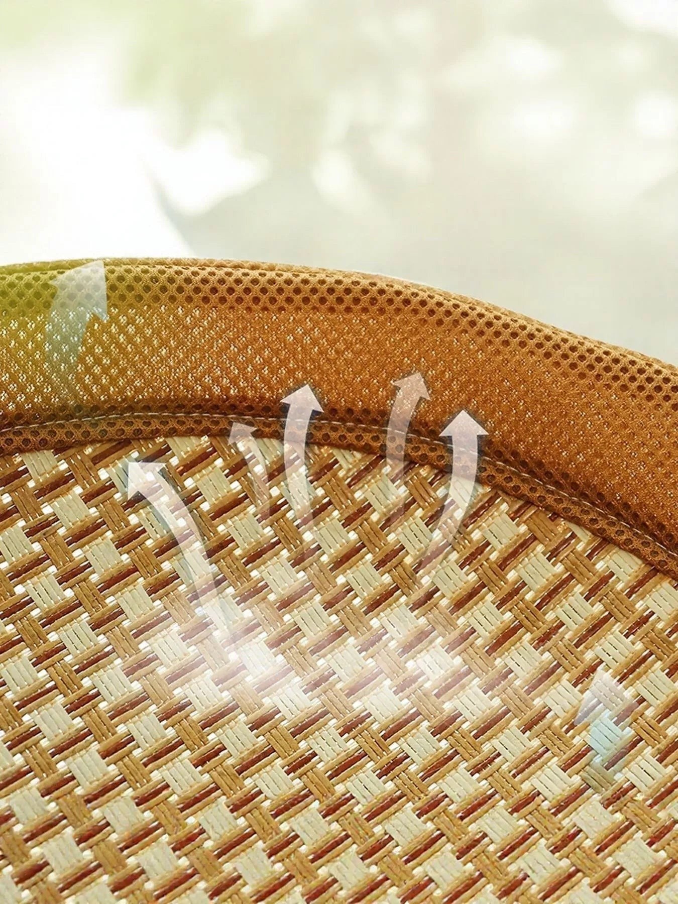 Close-up of the little pets club Elevated Woven Lounge pet bed, showing the breathable woven surface and mesh trim.